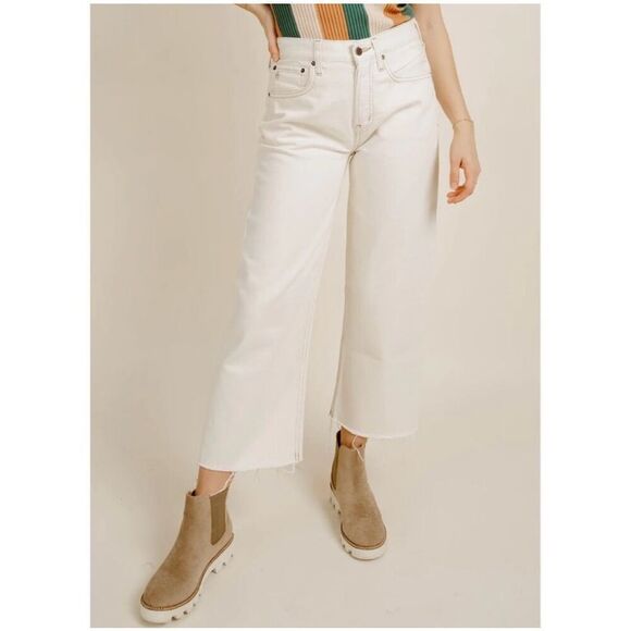 Ética Altin Loose Fit Jeans Natural Denim Mid Rise Relaxed Leg Frayed Hem 27 - Picture 1 of 16